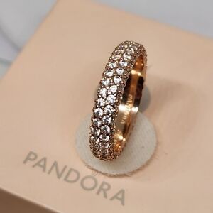 COPY - Pandora Moments Rose Gold Sparkling Ring for women size 7 / 54